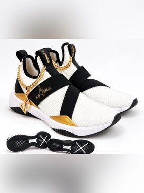 Puma x Baby Phat Defy Mid Sneakers Women’s Size 7 White Gold Chain NWOT
